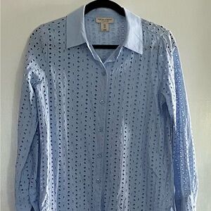 Light Blue Eyelet women’s shirt